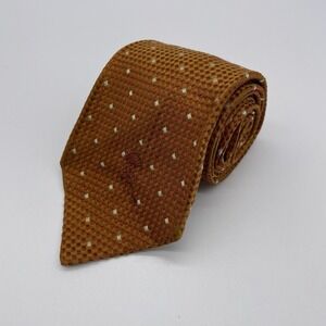 Countess Mara Mens Tie Hand Made Geometric Orange Necktie